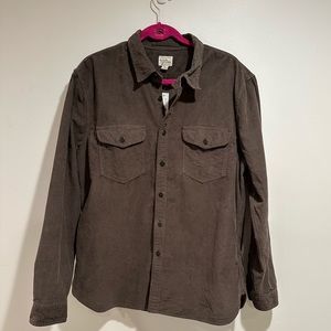Men’s J. Crew Garment-Dyed Corduroy CPO Shirt in Brown, size L